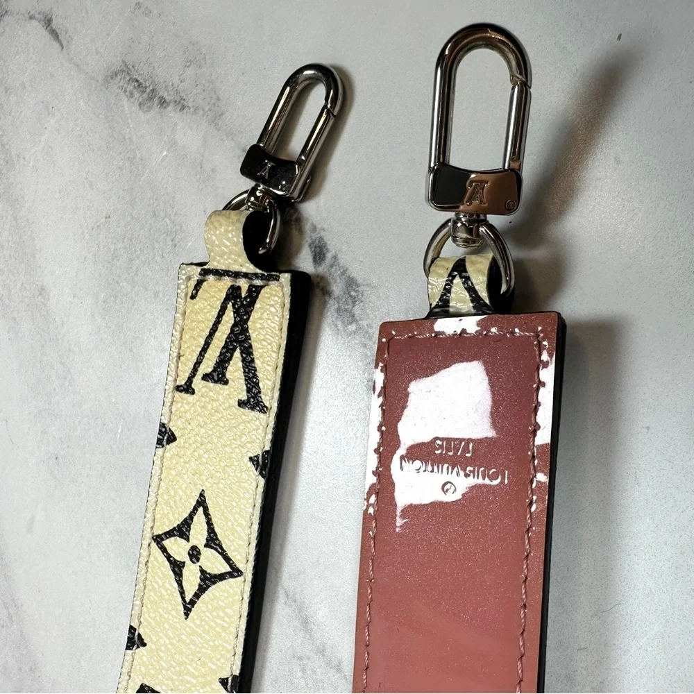 Louis Vuitton Bag Strap Monogram b&w Pink patent leather shoulder bandouliere LV